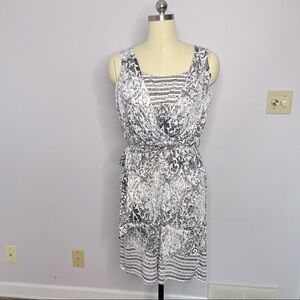 Studio West Apparel Fleur de Lis Faux Wrap Dress- Size M- NWT
